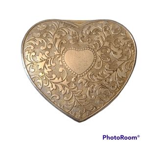 GODINGER Vintage Silver Plated Heart Jewelry/Trinket Box